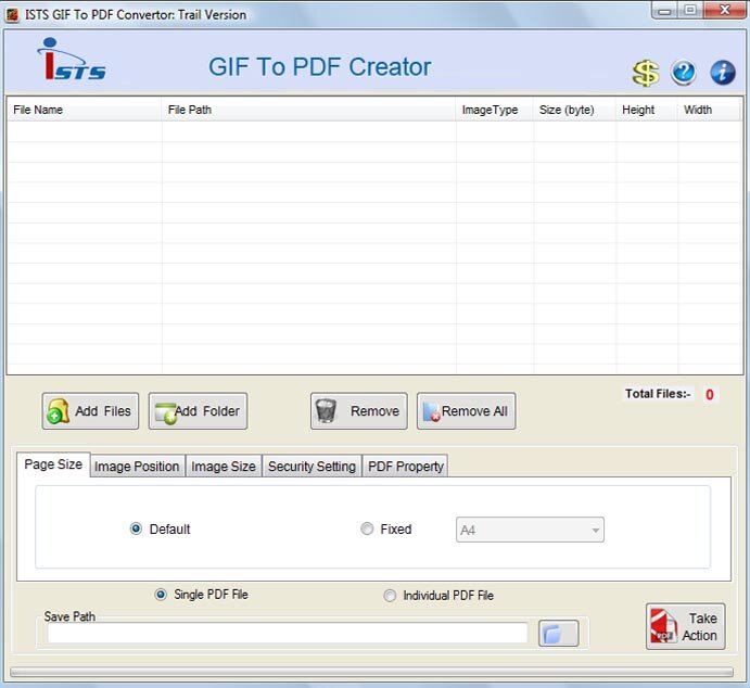 Screenshot of Convert Multiple GIF to PDF