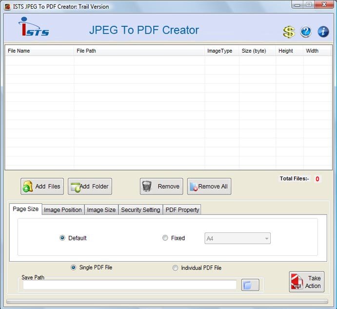 Screenshot of JPG images to PDF